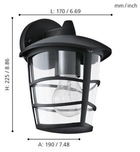 Eglo 93098 - LED Екстериорен аплик ALORIA 1xE27/8,5W/230V IP44