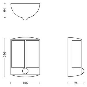 Philips 16465/93/16 - LED Екстериорна лампа на сензор MYGARDEN STOCK LED/6W IP44