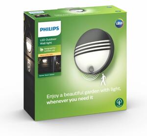 Philips 17297/30/16-LED Екстериорен аплик със сензор YARROW 1xLED/6W/230V IP44