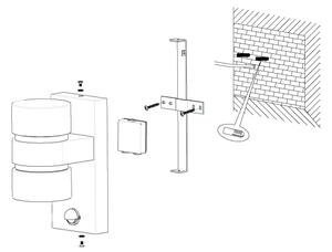 Eglo 96277 - LED Екстериорна Стенна лампа на сензор ATOLLARI 2xLED/6W IP44