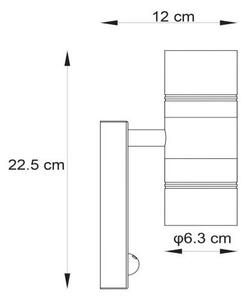 Lucide14866/10/12-LED Екстериорна лампа със сензор ARNE-LED 2xGU10/5W/230V IP44