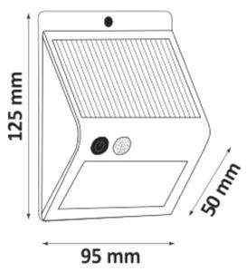 LED Соларен аплик със сензор LED/2,2W IP44