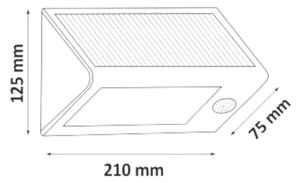 LED Солар. Стенна лампа със сензор LED/5W IP44