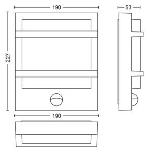 Philips 17395/93/P0 - LED Екстериорен аплик PETRONIA LED/12W IP44