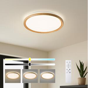 Brilagi-LED Димируем таванен плафон RIVO LED/72W/230V 3000-6000K с дървесен декор Ø 50 cm+ДУ