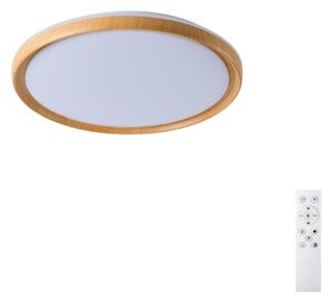 Brilagi-LED Димируем таванен плафон RIVO LED/72W/230V 3000-6000K с дървесен декор Ø 50 cm+ДУ