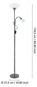Eglo 93917 - Лампион UP 2 1xE27/60W/230V + 1xE14/25W/230V черен хром