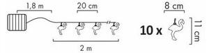 LED Solar декоративни лампички 10xLED 3,8 IP44 фламинго