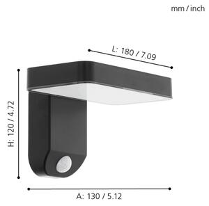 Eglo 98191 - LED Соларен аплик със сензор PASTION LED/4,5W/3,7V IP44