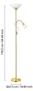 EGLO 82843 - Лампион UP 2 1xE27/60W + 1xE14/25W златист