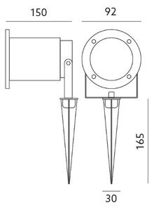 LED Екстериорна лампа BLAKE 2 GU10/6W/230V IP65