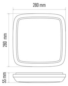 Външно LED осветление за таван DORI LED/18W/230V IP54 квадратна