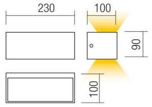 Redo 90154 - Външен стенен LED осветител LAMPRIS LED/12W/230V IP65