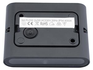 Външна LED лампа за стена FLOW 2xLED/3W/230V IP54 черна