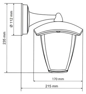 Brilagi - LED Екстериорен аплик LUNA 1xE27/60W/230V IP44