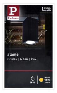 Paulmann 94328 - 2xLED/2,8W IP44 Екстериорен аплик FLAME 230V антрацит