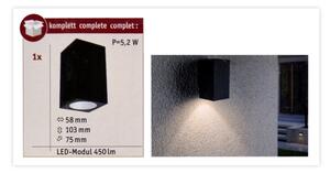 Paulmann 94327 - LED/3,8W IP44 Екстериорен аплик FLAME 230V антрацит