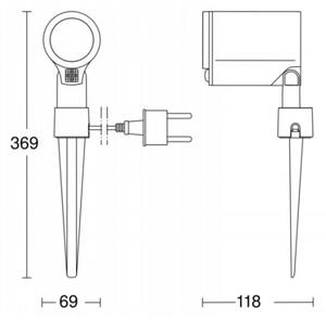 STEINEL 058685 – LED Екстериорна лампа със сензор SPOT GARDEN 1×GU10/7W/230V IP44