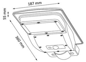 LED Соларна улична лампа със сензор STREET LED/3W/3,2V IP65 + дистанционно
