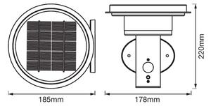 Ledvance - LED Димирума соларна лампа със сензор CIRCLE LED/6W/3,2V IP44