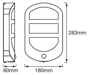 Ledvance - LED Екстериорен аплик със сензор PLATE LED/12,5W/230V IP44