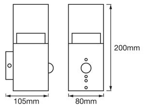 Ledvance - LED Екстериорен аплик със сензор CRYSTAL 1xLED/5W/230V IP44