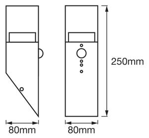 Ledvance - LED Екстериорен аплик със сензор CRYSTAL 1xLED/5W/230V IP44