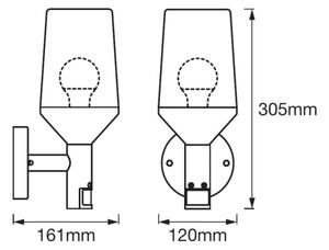 Ledvance - Екстериорен аплик със сензор CALICE 1xE27/60W/230V IP44