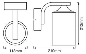 Ledvance - Екстериорен аплик CYLINDER 1xE27/60W/230V IP43 черен