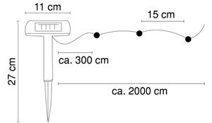 Globo 33700-120 - LED Соларна верига 20 м 120xLED/2,4V IP44