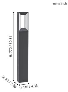 Eglo 98728 - LED Екстериорна лампа RIFORANO 2xLED/5W/230V IP44 77 см