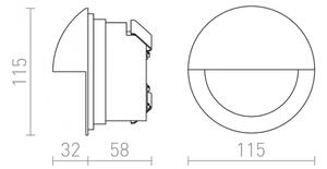 RED-Design Rendl-R10558- LED Екстериорна лампа за вграждане ASTERIA LED/3W/230V IP54