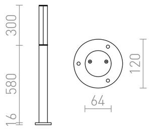 RED - Design Rendl - R10548 - LED Екстериорна лампа VADIS LED/8W/230V IP54