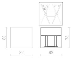 RED-Design Rendl-R12556- LED Екстериорен аплик CARRE 2xLED/3W/230V IP54