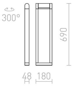 RED - Design Rendl - R12624 - LED Екстериорна лампа AQUE LED/8W/230V IP54 черна