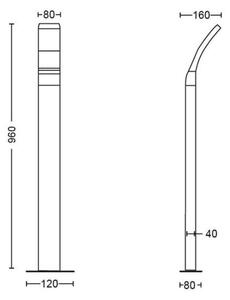 Philips - LED Екстериорна лампа SPLAY LED/12W/230V 2700K 96 cм IP44