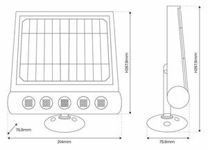 LED Соларен аплик със сензор LED/8W/3,7V 4000 mAh 4000K IP65