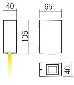 Redo 90415 - LED Екстериорен аплик ACE LED/3,36W/230V 3000K IP54 сив