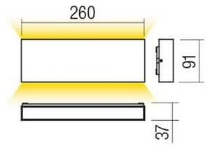 Redo 90388 - LED Екстериорен аплик KAMAL LED/15W/230V 3000K IP54 сив