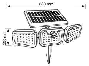 LED Соларен прожектор със сензор TRIO LED/0,6W/3,7V IP44