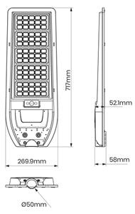 LED Соларна улична лампа VIA 200W/20000 mAh 3,2V 6000K IP54 + дистанционно управление