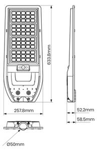 LED Соларна улична лампа VIA 150W/15000 mAh 3,2V 6000K IP65 + дистанционно