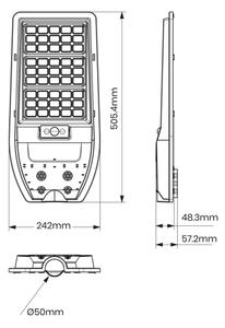 LED Соларна улична лампа VIA 100W/10000 mAh 3,2V 6000K IP65 + дистанционно