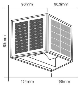 LED Соларен аплик WINGS LED/2W/3,2V 6000K IP54 черен