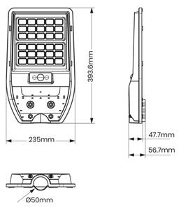 LED Соларна улична лампа VIA 50W/5000 mAh 3,2V 6000K IP65 + дистанционно