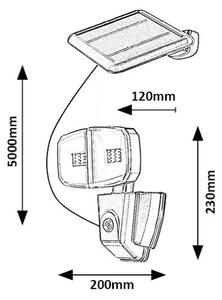 Rabalux 77012 - LED Соларен прожектор със сензор ZLARIN LED/12W/3,7V IP44