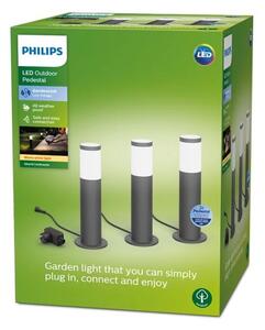 Philips - К-кт 3x LED Екстериорна лампа UTRECHT GARDENLINK LED/24W/230V 2700K IP44