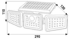 LED Соларен прожектор със сензор LED/14W IP54