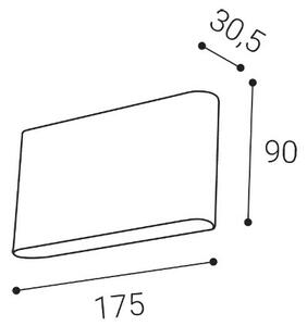 LED2 - LED Екстериорен аплик FLAT 2xLED/5W/230V IP65 черен