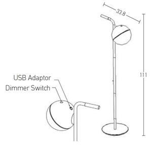 Zambelis E232 - LED Димируема екстериорна лампа LED/1,5W/5V IP54 черен